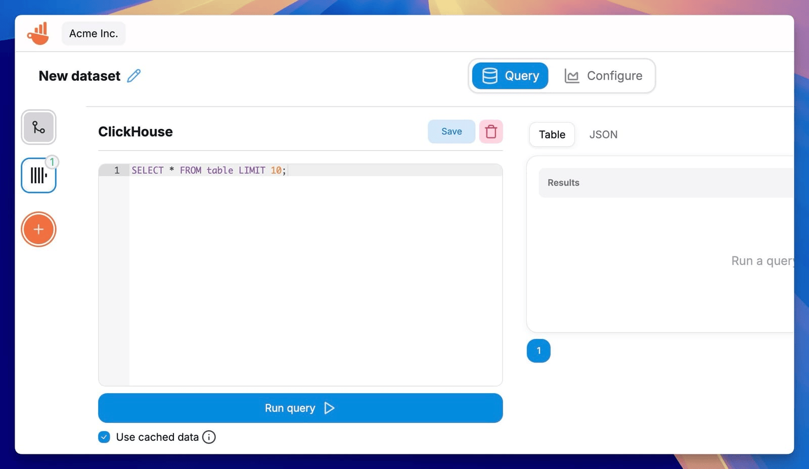 Chartbrew의 ClickHouse SQL 쿼리